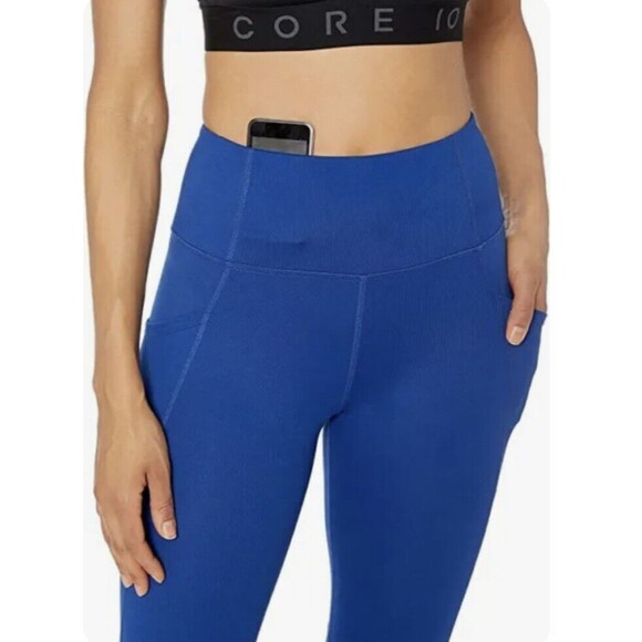 New Women Leggings Large High Waist Navy Blue Side Pocket All Day Comfort New - Picture 12 of 16